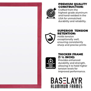 Baselayr Premium Red Glue 23x31in Aluminum Screen Printing Frame | Screenprinting.com
